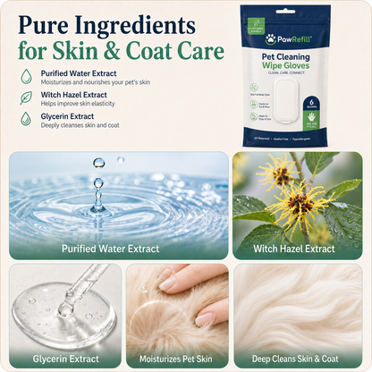 Deodorizing Glove Wipes for Dogs & Cats - Waterless Bath Alternative