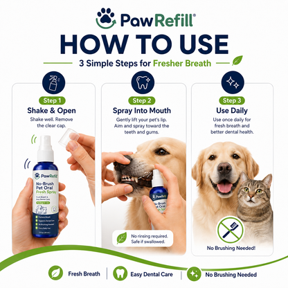 No-Brush Pet Oral Fresh Spray - Fresh Breath & Easy Dental Care