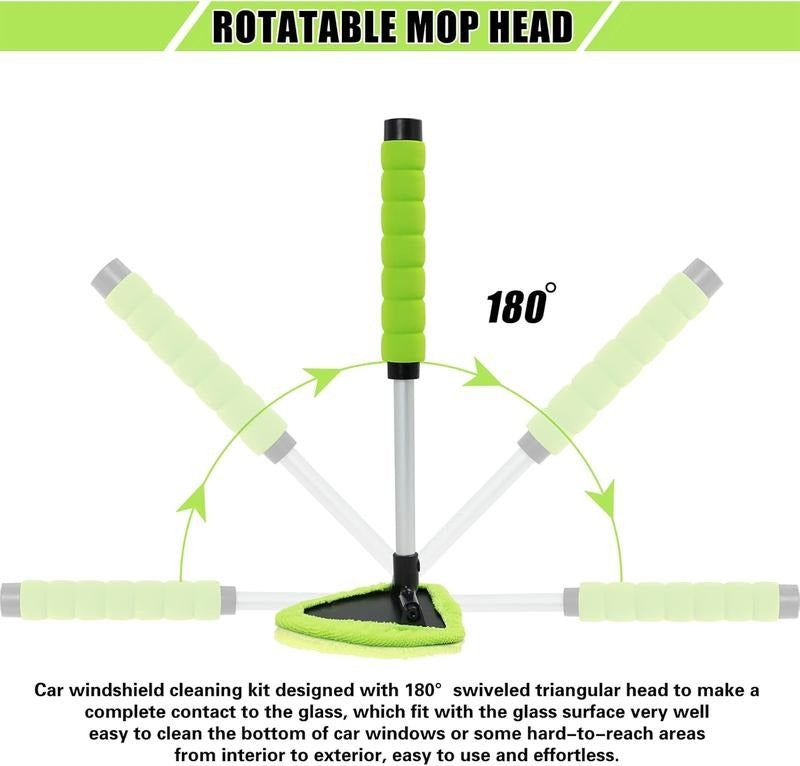 Car Windshield Cleaning Tool Set – Uitschuifbaar & 180° Draaibaar