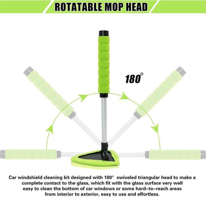 Car Windshield Cleaning Tool Set – Uitschuifbaar & 180° Draaibaar