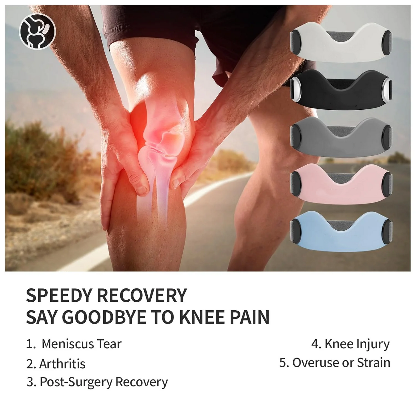 Silicone Patella Knee Strap for Pain Relief